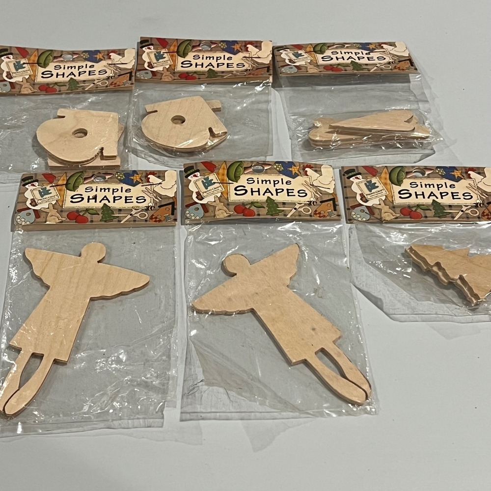 PROVO‎ CRAFT Simple SHAPES Wooden Craft Pieces Lot of 6 New Sealed